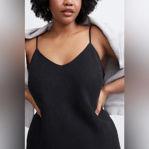 MATE the Label Linen Mini Slip Dress in Black 100% Linen - Picture 10 of 11